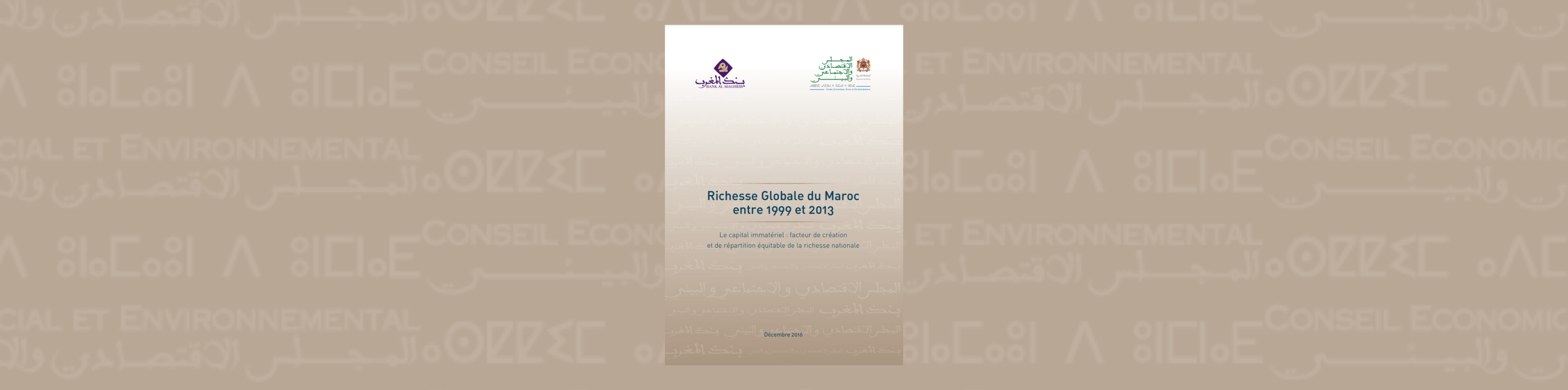 Bannière du rapport du CESE relatif à la richesse globale du maroc