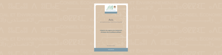 Bannière illustrative de l'autosaisine du CESE numéro 21/2015 "Intégration des exigences des changements climatiques dans les politiques publiques"