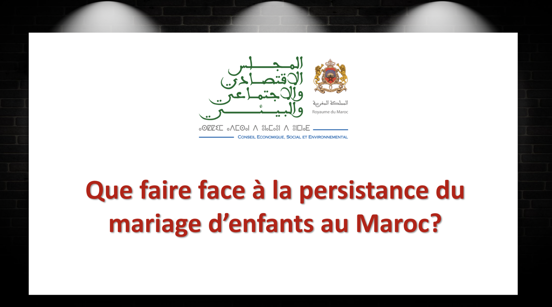 Que faire face à la persistance du mariage d’enfants au Maroc?​
