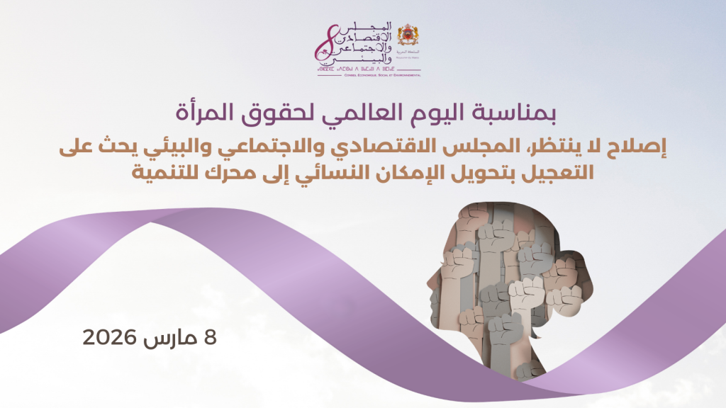 إصلاح لا ينتظر، المجلس الاقتصادي والاجتماعي والبيئي يحث على التعجيل بتحويل الإمكان النسائي إلى محرك للتنمية