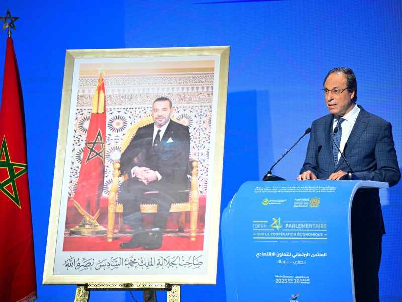 PresidentCESE-ForumLaayoune Photo de Abdelkader Amara au Forum parlementaire sur la coopération économique entre le Maroc et le Parlement de la Communauté économique et monétaire de l’Afrique centrale (CEMAC)