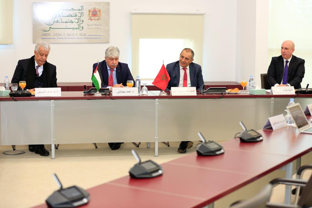 Visite d'une délégation du CES palestinien conduite par son Président au CESE du Maroc